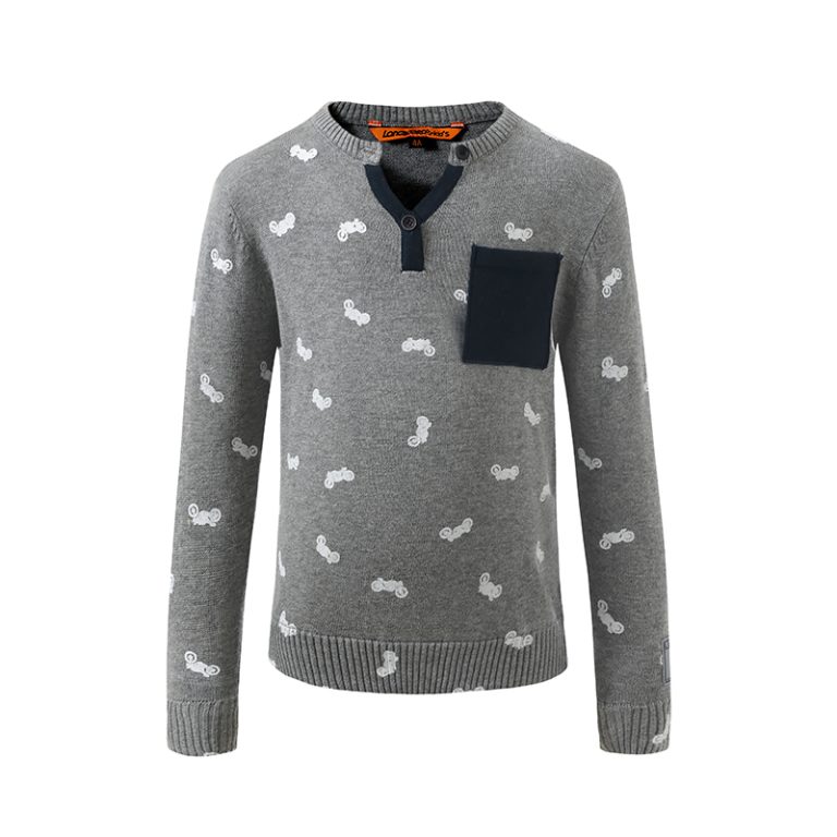 Boys' Fine-Gauge Cotton Knit Sweater – OEM Private Label Manufacturer for Kids' Wear
