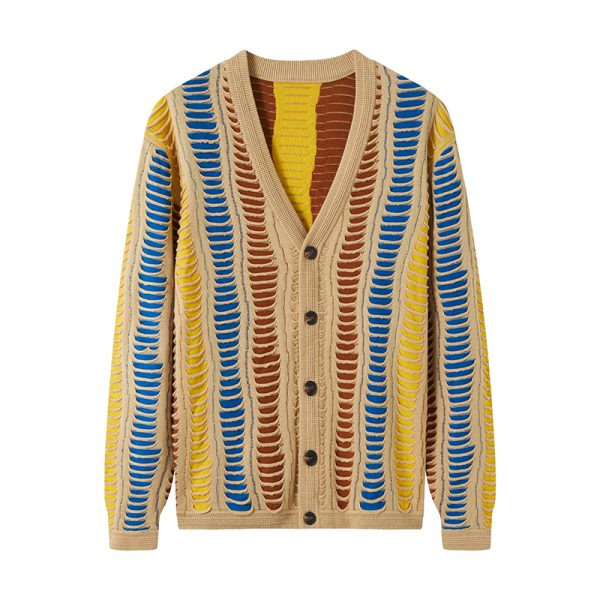 OEM Custom Men's Fine Knit Buttoned Cardigan Jacket Factory