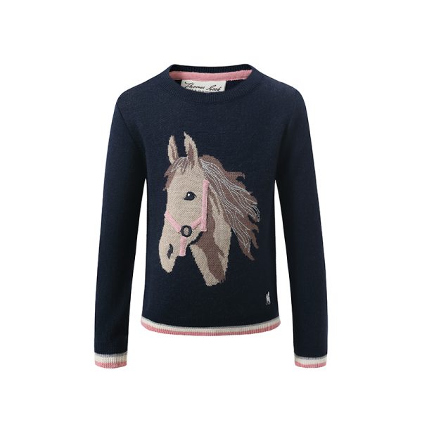 Custom Girls' Wool Blend Jacquard Sweater Manufacturer | Private Label Knitwear Supplier