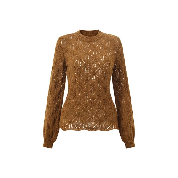 Women's 7GG Mohair Blend Pointelle Sweater | Private Label Knitwear Manufacturer