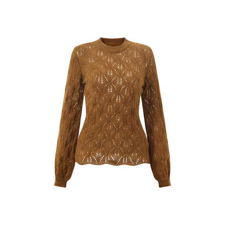 Women's 7GG Mohair Blend Pointelle Sweater | Private Label Knitwear Manufacturer