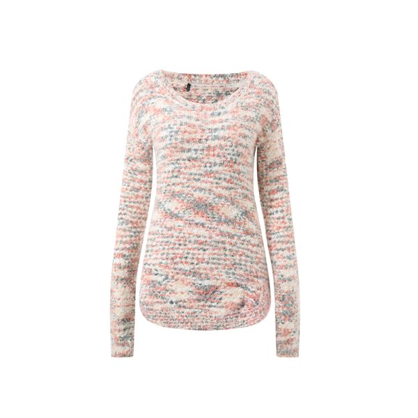 Marl Sweater Manufacturer China | Women's Heavyweight Mouliné Crewneck Knitwear