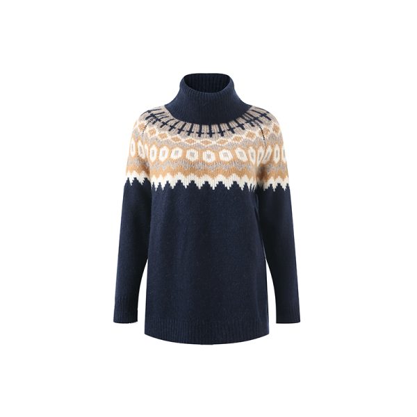 Custom OEM Women's Fair Isle Turtleneck Sweater Factory | Chunky Knitwear Supplier