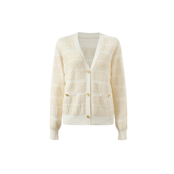 Women's Cotton Acrylic Cardigan Manufacturer | V-Neck Pocket Knitwear OEM