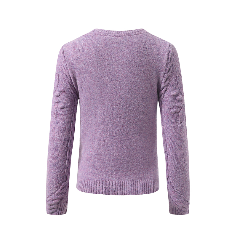5GG girls cotton acrylic spandex fine knit sweater with equestrian jacquard design – OEM manufacturer sample