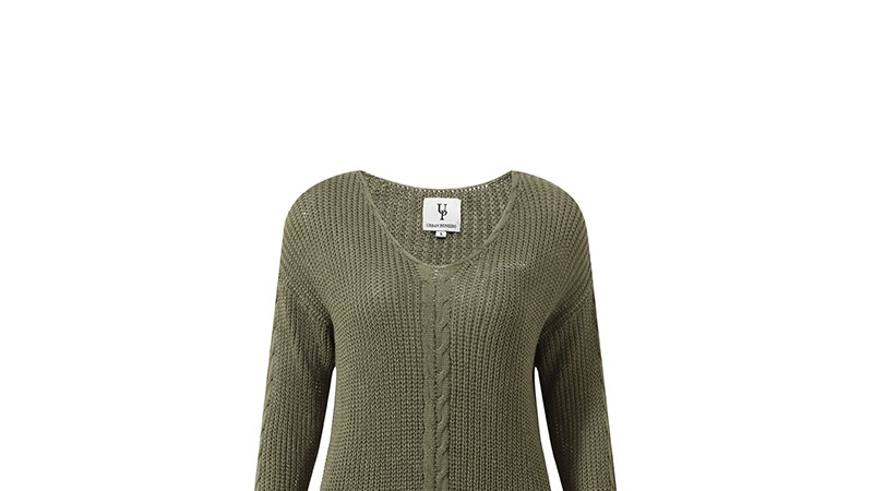 5GG Heavyweight Cotton V-Neck Slouchy Jumper — Private Label OEM Sourcing for Women's Casualwear