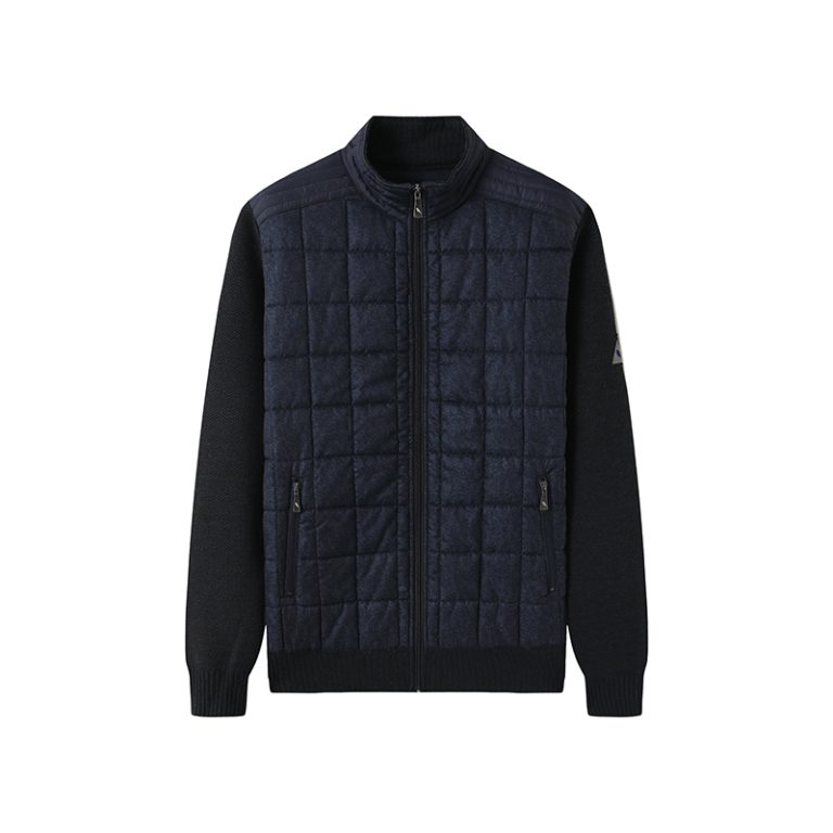 Grid-Quilted Front 5GG Knit Hybrid Zip Jacket Manufacturer