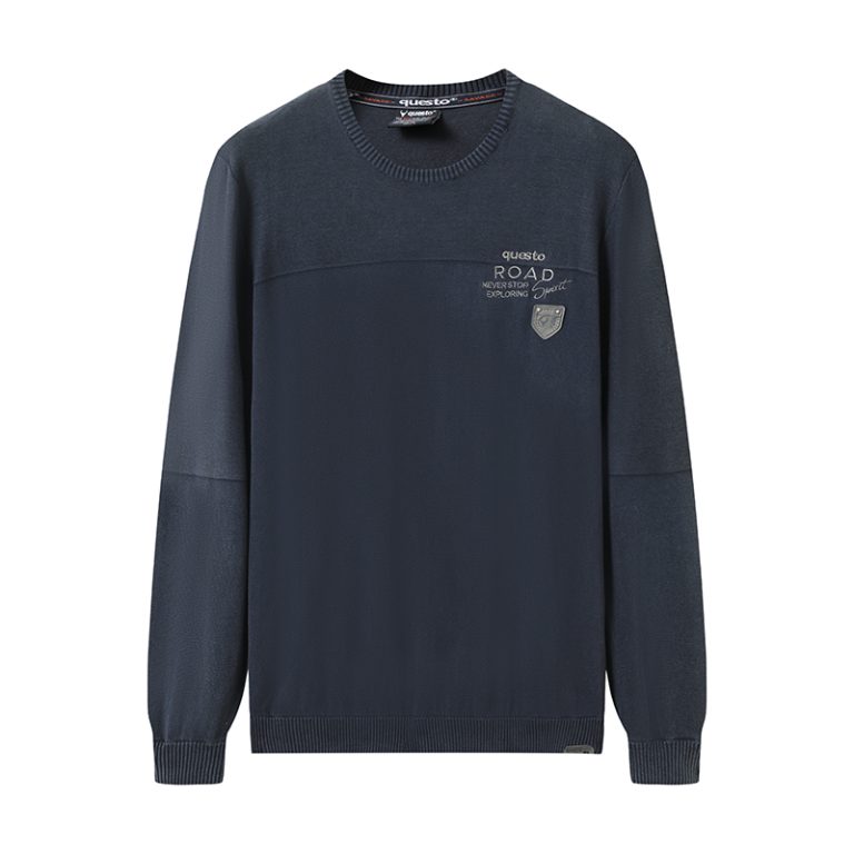 Stone Washed 100% Cotton Vintage Crewneck Sweater Manufacturer