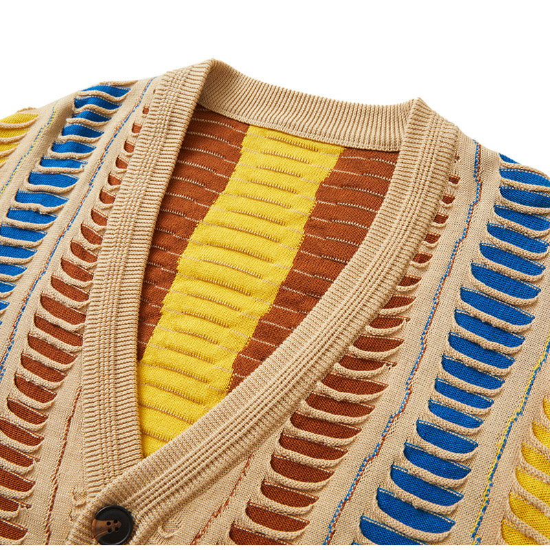 Men's 12GG Fine Knit Cardigan Jacket – 611g Heavyweight Cotton-Acrylic Hybrid for OEM Customization