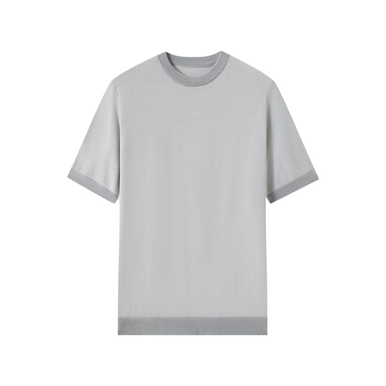 Fine-Gauge Men's Short Sleeve Knit T-Shirt Manufacturer | Premium Lightweight Cotton Knitwear