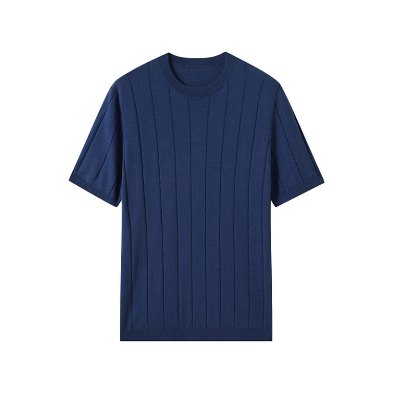 Men’s 14GG Cotton Linen Short Sleeve Knit Shirt Manufacturer