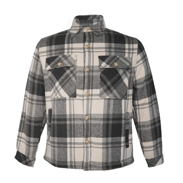 Custom Men's Fleece-Lined Flannel Shirt Jacket Manufacturer