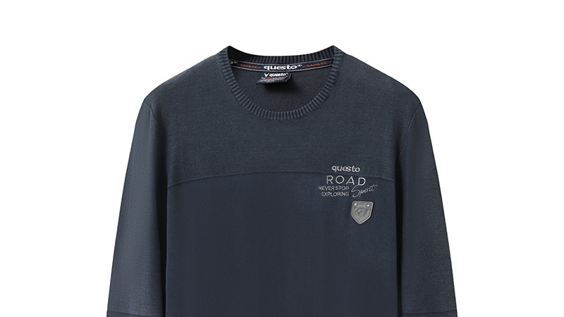 Stone Washed Cotton Crewneck Sweaters for Heritage Menswear: 7GG Knit & Finish Control