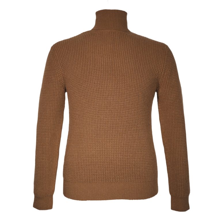 Bulk Order Men's High Neck Waffle Knit Sweater Manufacturer